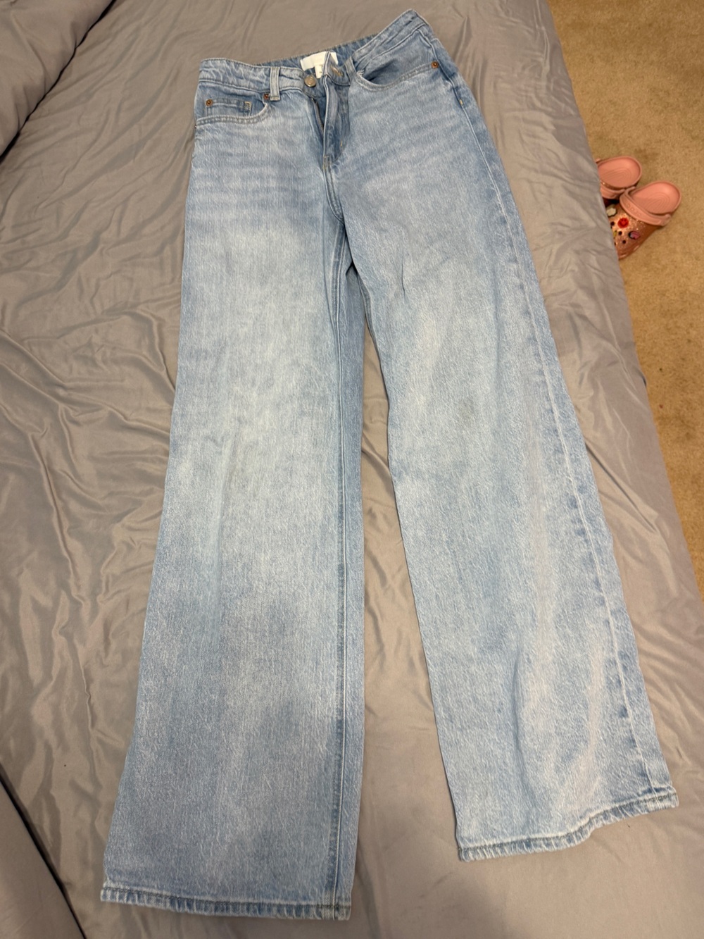 H&M Light Wash Wide-Leg Jeans